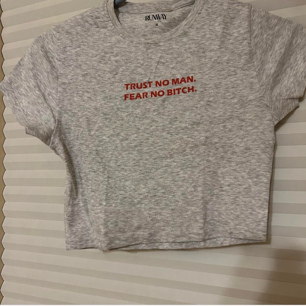 Project RUNWAY Gray Tee with Red Text